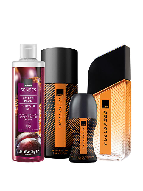 AVON Full Speed Erkek Parfüm Deodorant Rollon ve Duş Jeli Dörtlü Paket - S000189977-10231