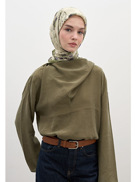 Fresh Scarfs Fall Breeze Desen Pamuklu Viskon Eşarp Mint Yeşili