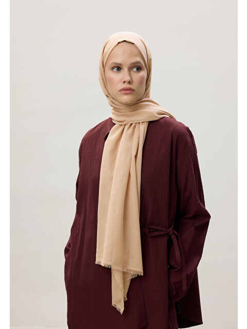 Fresh Scarfs İnce Pamuk Vual Şal Krem