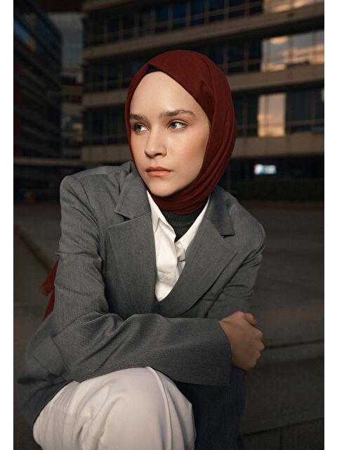 Fresh Scarfs İnce Pamuk Vual Şal Bordo