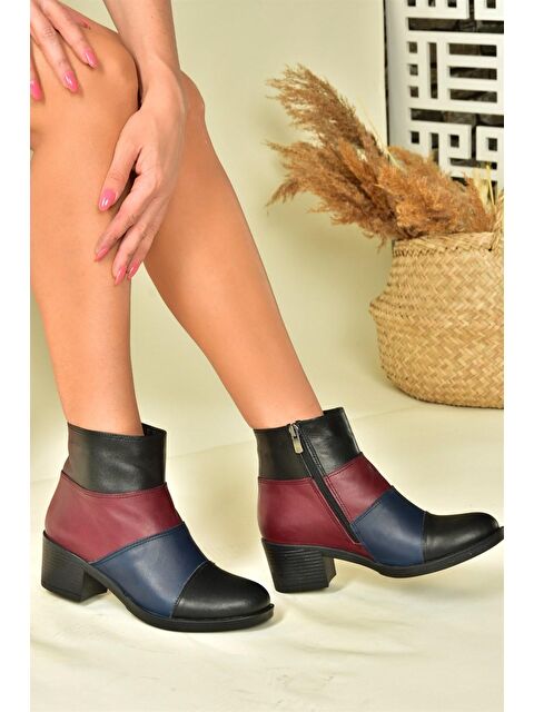 Fox Shoes N5557030 Lacivert/Bordo Kadın Bot - S000054729-37342