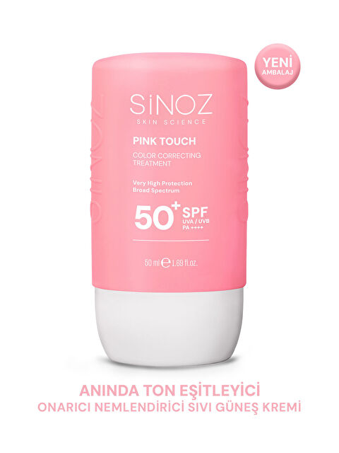 Sinoz Pink Touch Anında Ton Eşitleyici Onarıcı Nemlendirici Pembe Yüz Güneş Kremi Spf50