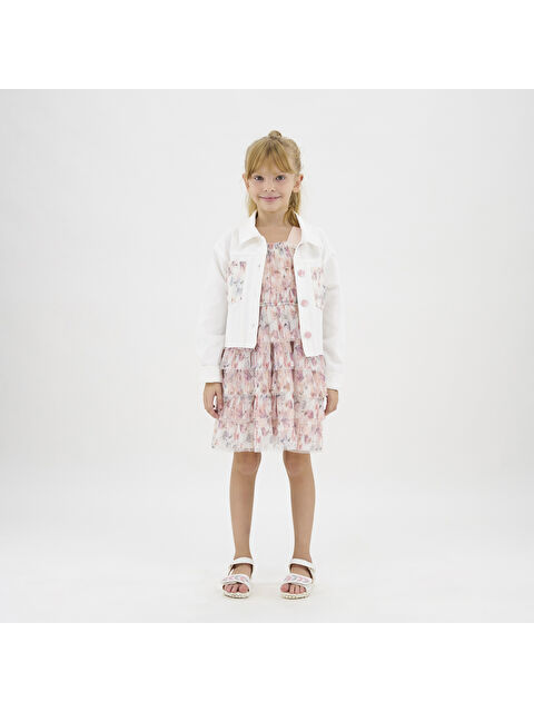 Panço Kız Çocuk Cebi Tül Detaylı Ceket - S000249850-19965