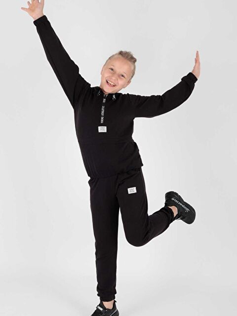 Ahengim Kız Çocuk Young Baskılı Kapüşonlu Trend Okul Eşofman Takımı - S000056239-19351