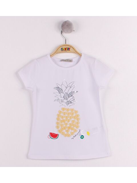 Toontoykids Kız Çocuk Ananas Baskılı Tişört