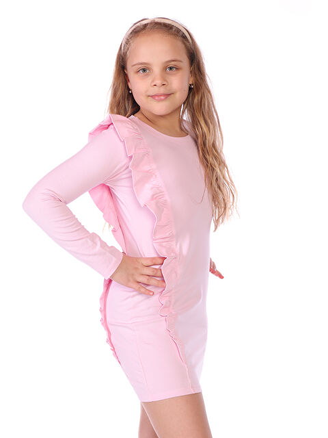 Toontoykids Kız Çocuk Fırfır Detaylı Elbise