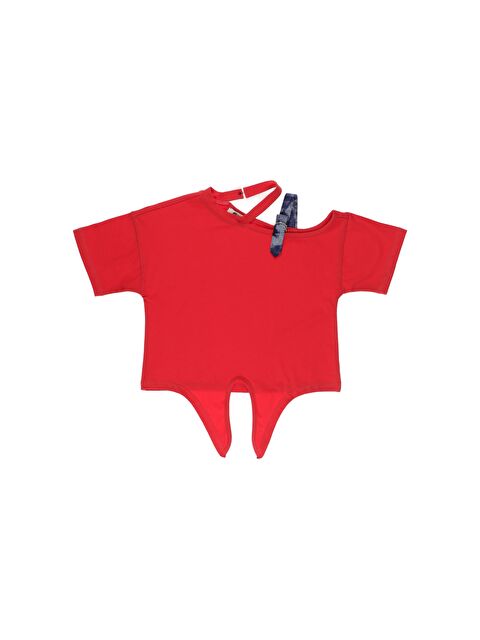 Panço Kız Çocuk Bant Detaylı Tişört - S000245780-20045