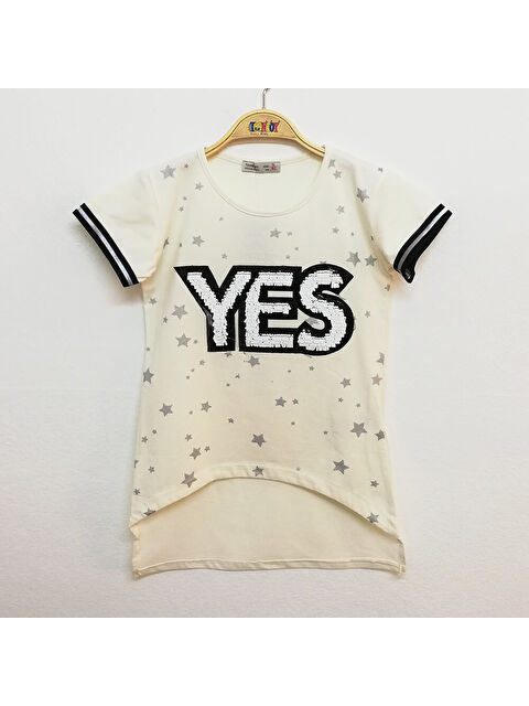 Toontoykids Kız Çocuk Yes Baskılı Tişört