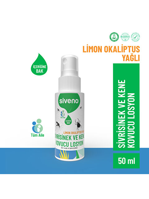 Siveno Sivrisinek ve Kene Kovucu Sprey Losyon Bitkisel Tüm Vücut İçin Seyahat Tatil Boy 50 ml - S000360708-23173