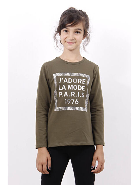 Toontoykids Kız Çocuk Jadore Varak Baskılı Sweatshirt