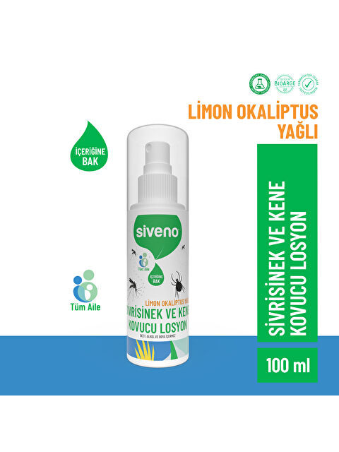Siveno Sivrisinek ve Kene Kovucu Sprey Losyon Bitkisel Tüm Vücut İçin Aile Boy 100 ml - S000360707-23173