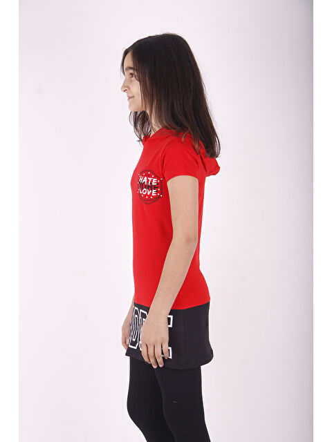 Toontoykids Kız Çocuk Kapüşonlu Baskılı Tişört