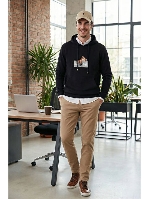 Buratti Pamuklu Regular Fit Baskılı Kanguru Cepli Kapüşonlu Sweat 6141004B - S000501330-19351