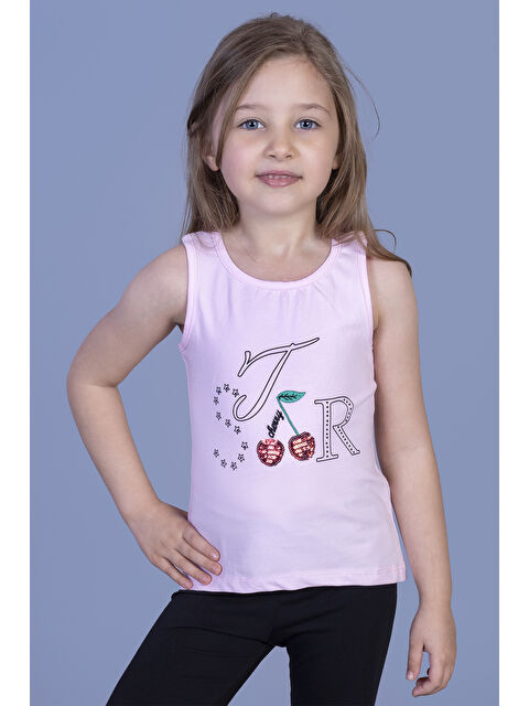 Toontoykids Kız Çocuk Kiraz Nakışlı Atlet