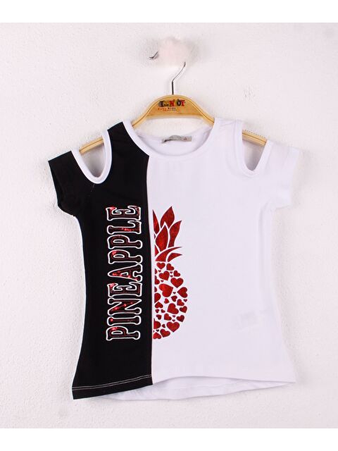 Toontoykids Kız Çocuk Pineapple Nakış Tişört