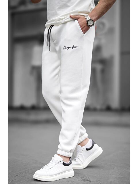 Madmext Beyaz Basic Erkek Jogger Eşofman Altı 6521 - S000056847-20063