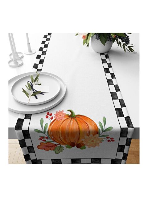 Evmila Sonbahar Ve Kabak Desenli Runner 40x140 cm - S000085094-23173