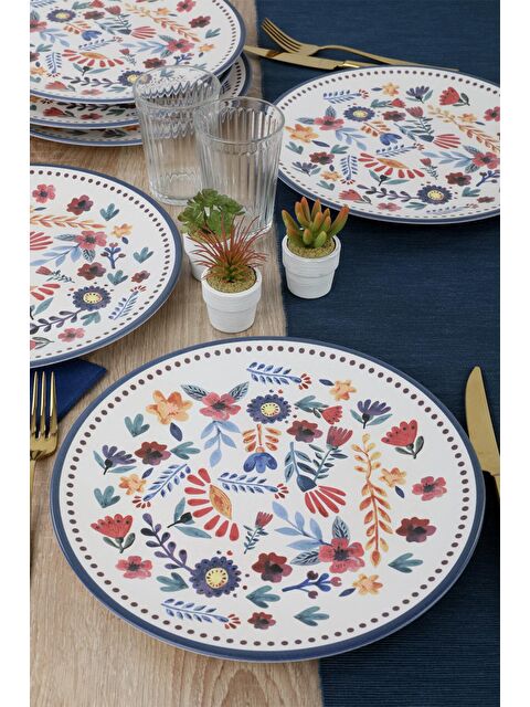Keramika Spring Time Servis Tabağı 25 Cm 6 Adet - S000052273-23173