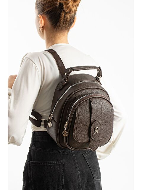 Minebag Çok Gözlü Mini Frank Sırt Çantası Kahverengi - S000505933-19413