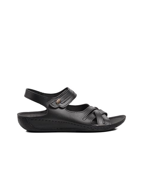 Ayakmod Siyah Anatomik Cırtlı Kadın Sandalet 16.035 Z - S000026278-19351