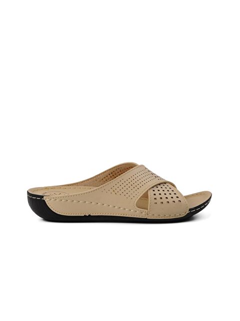 Ayakmod Bej Anatomik Kadın Günlük Terlik 16.004 - S000026328-19928