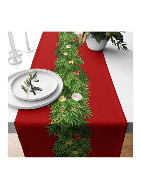 Evmila Yılbaşı Temalı Kadife Runner 40x140 cm - S000085175-23173