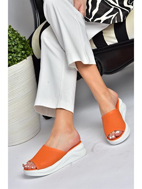Fox Shoes P713330409 Turuncu Kadın Terlik - S000052287-20013