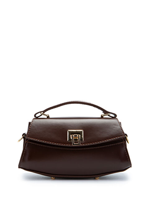 Minebag Kilit Detaylı Luvia Kadın Çapraz Çanta Kahverengi