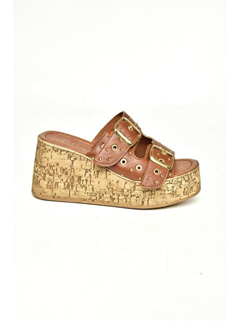 Fox Shoes U9967535 Taba Kadın Dolgu Topuklu Ayakkabı - S000356313-14955