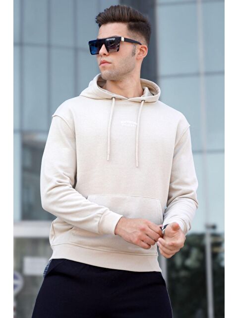 Madmext Bej  Erkek Hoodie 5314 - S000062375-19928