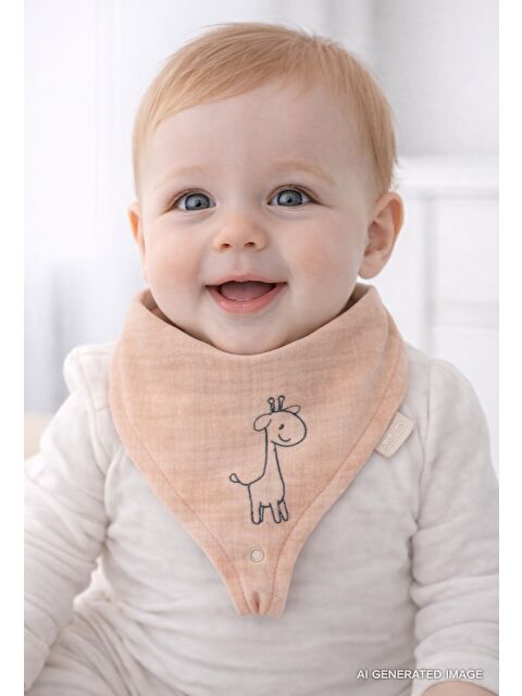 Babyjem Emzik Askılı Müslin Önlük Somon - S000133308-24085