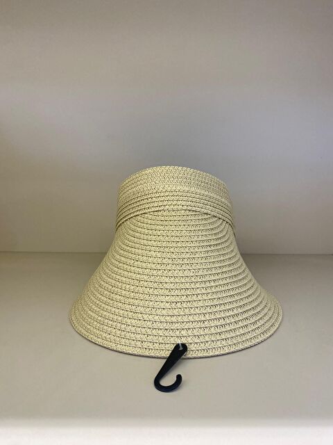 Luminos Butik Bej Arkası Lastikli Hasır Vizör Şapka HSR2089 - S000360935-19928