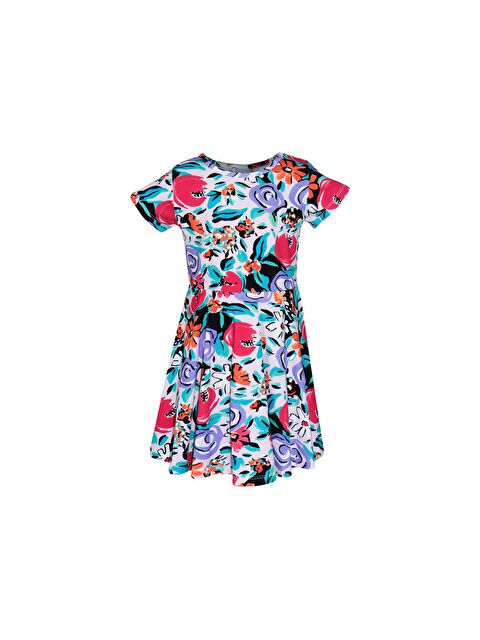 Lovetti Vintage Flowers Kız Çocuk Desenli Kısa Kollu Elbise - S000040108-23173