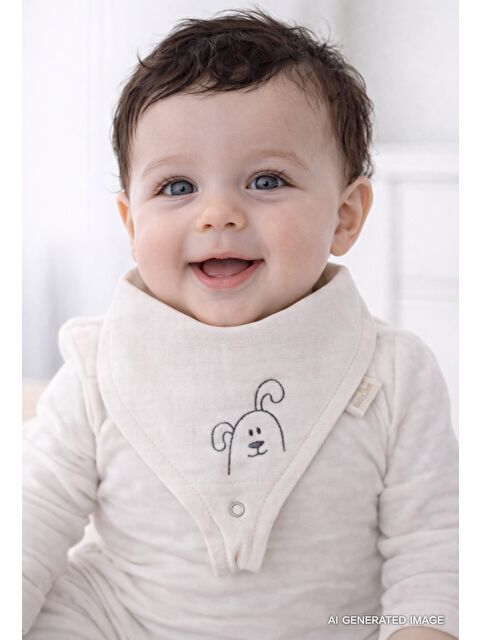 Babyjem Emzik Askılı Müslin Önlük Ekru - S000133308-19965