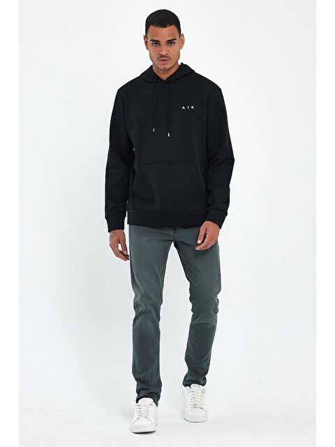 Süperlife Kapüşonlu Regular Fit İçi Polarlı 3 İplik Kalın Air Nakışlı Erkek Hoodie spr24sw07 - S000071921-19351