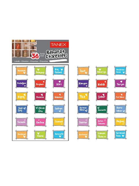 Tanex MTC-605 Baharat Etiketleri 2 Sayfa 32x22mm 36 Adet - S000079975-20063