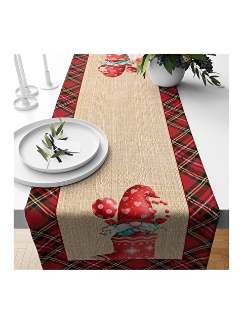 Evmila Yılbaşı Özel Cüce Desenli Runner 40x140 cm - S000085318-23173