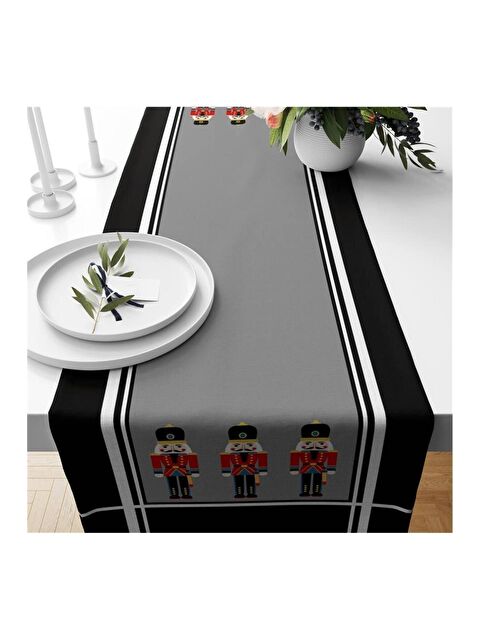 Evmila Yılbaşı Özel Kurşun Asker Desenli Runner 40x140 cm - S000085328-23173