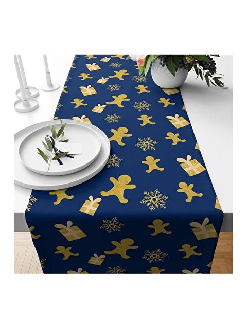 Evmila Yılbaşı Özel Kurabiye Adam Desenli Runner 40x140 cm - S000085338-23173