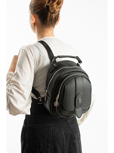 Minebag Çok Gözlü Mini Frank Sırt Çantası Siyah - S000505974-19351