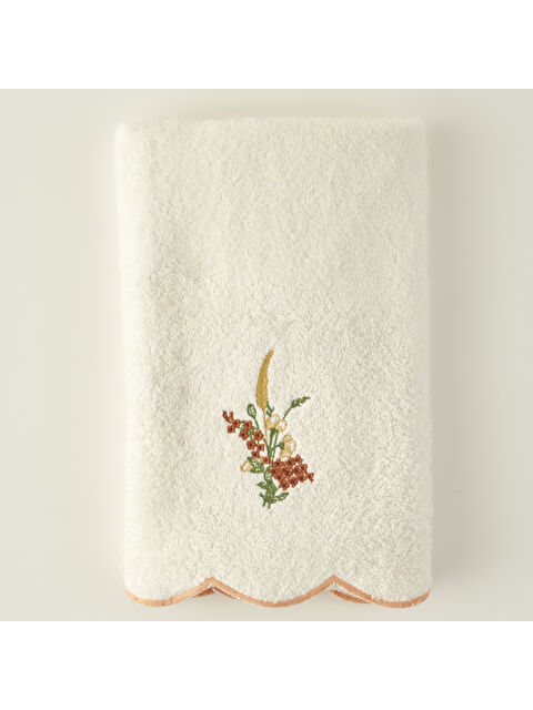 Bella Maison %100 Pamuk Flores Yüz Havlusu Krem (50x90 cm) - S000383357-19966