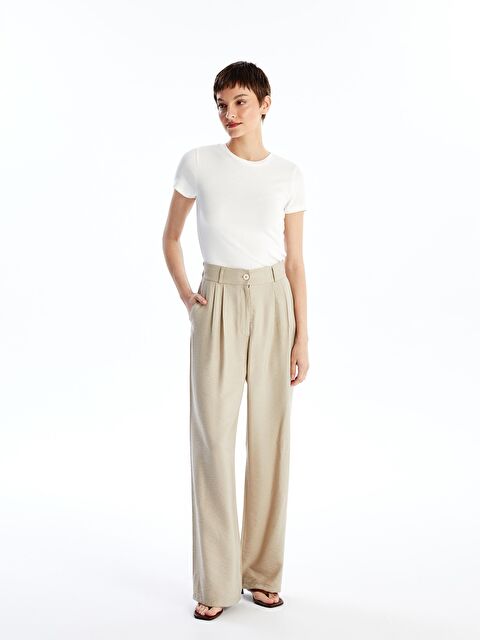 KOOR Bej Rengi Beli Lastikli Pantolon Bg94