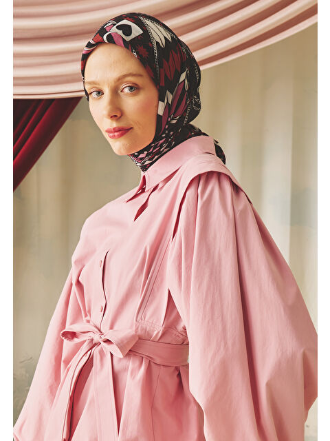 Fresh Scarfs Black Swan Lıttle Love Dream Desen Floş Viskon Eşarp