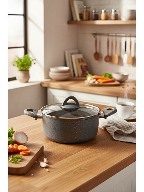 BERNARDO Melcor 9 Parça Granit Tencere Seti Gri