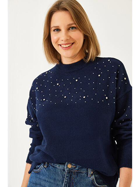 SHADE Kadın Taş İşlemeli Triko Kazak - S000063534-21164