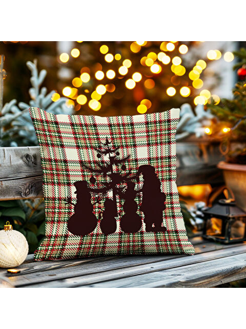 Evmila Yılbaşı Temalı 43x43 Kare Kadife Kırlent Kılıfı - S000292244-23173