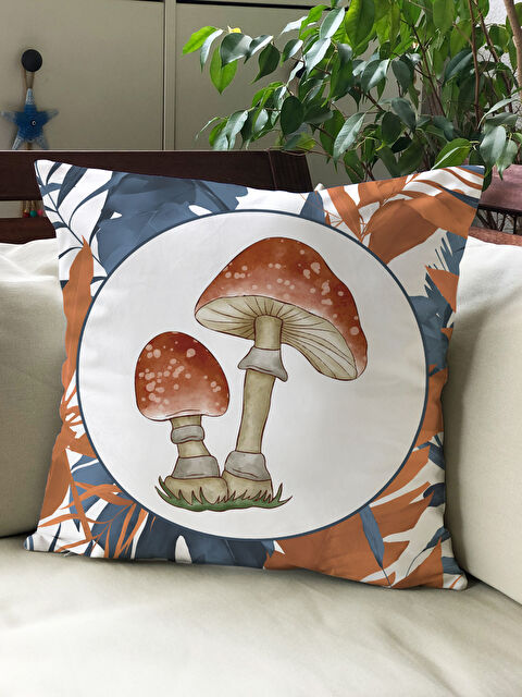 Evmila Sonbahar Temalı 43x43 Kadife Kırlent Kılıfı - S000292178-23173