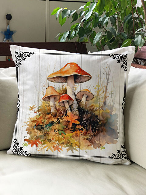 Evmila Sonbahar Temalı 43x43 Kadife Kırlent Kılıfı - S000292275-23173