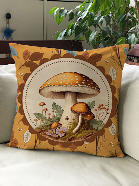 Evmila Sonbahar Temalı 43x43 Kadife Kırlent Kılıfı - S000292188-23173