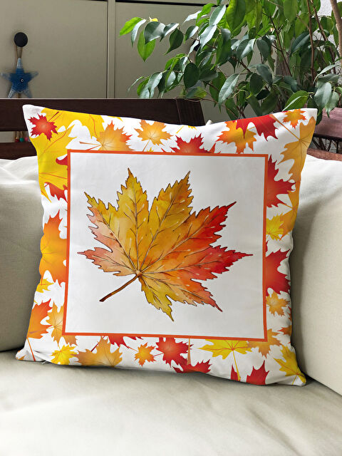 Evmila Sonbahar Temalı 43x43 Kadife Kırlent Kılıfı - S000292197-23173